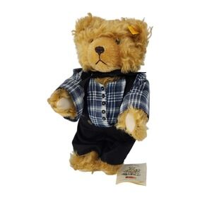 Steiff  11" Original Classic Jointed Growler Mohair‎ Teddy Bear 005206 w/ outfit
